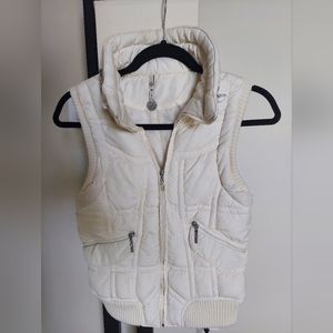 Stradivarius Cream Puffer Vest -  Size Small